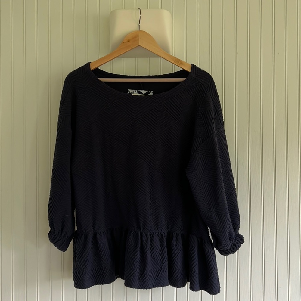 Maeve By Anthropologie Mikayla Textured Peplum Top - image 1